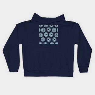 Turquoise Hand-Drawn Floral Pattern Kids Hoodie